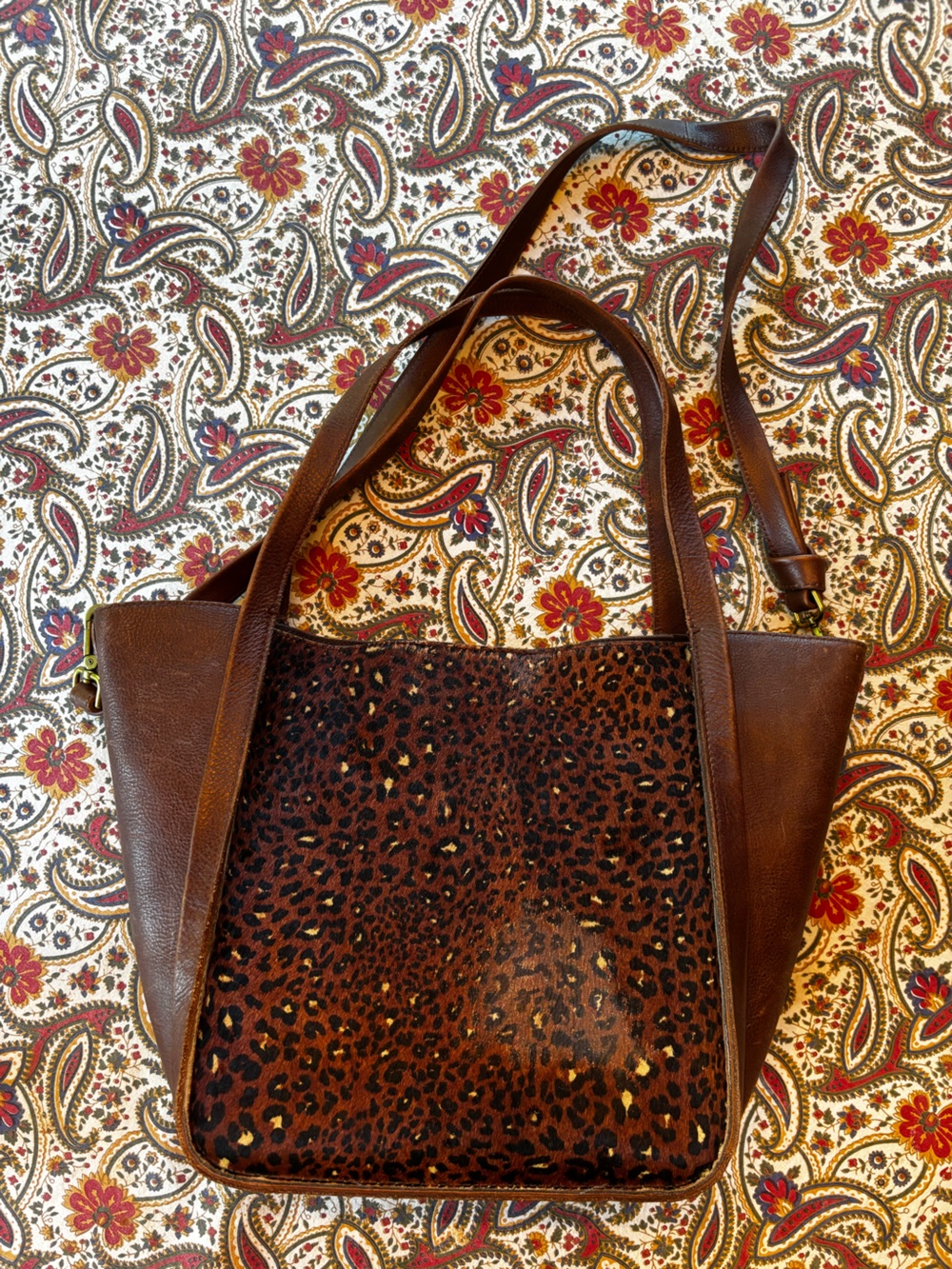 Madewell Sydney Painted Leopard Calf Hair Tote